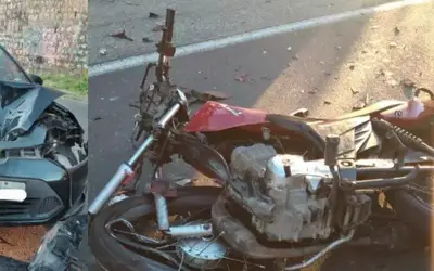 PORTO DA FOLHA/SE, Motociclista morre ao colidir seu veículo com carro