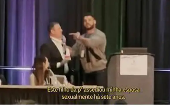 Homem invade palestra, bate em médico e cita abuso de esposa: 'No Brasil, te mataria'