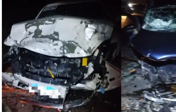 CAMPO DO BRITO/SE, Colisão frontal entre veículos com quatro pessoas gravemente feridas